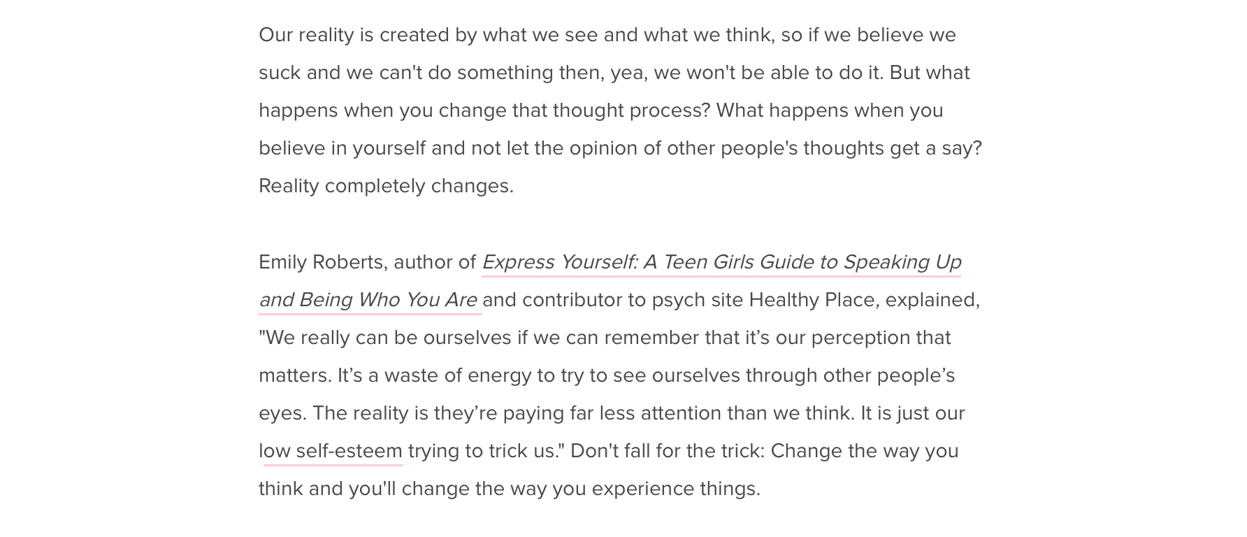 Emily Roberts on Bustle