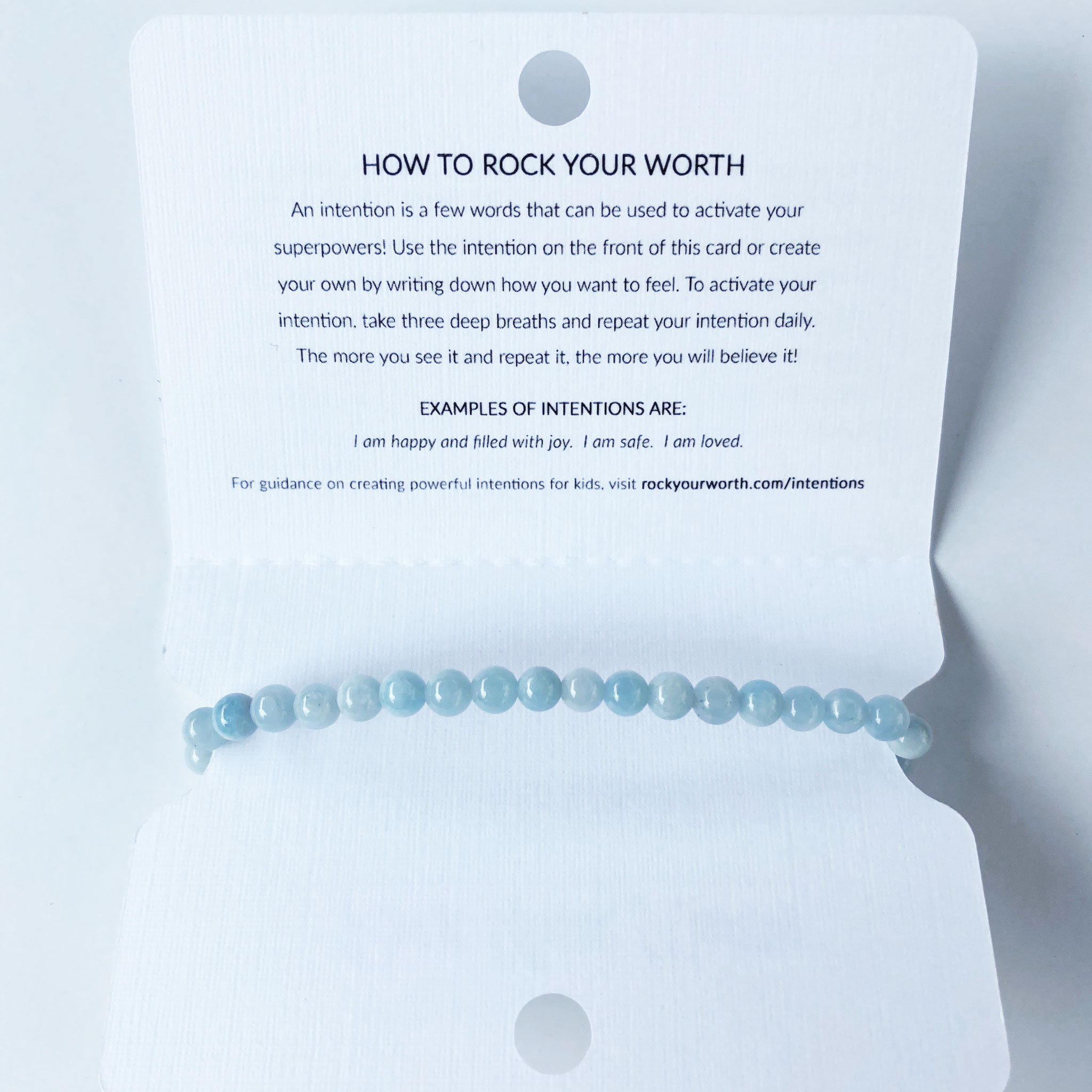 Happy & Hopeful Bracelet, Aquamarine for Kids - Image 5